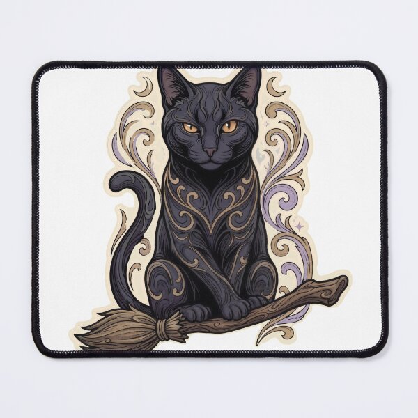 Item preview, Broom Black Cat Judging You designed and sold by Keizoku Studio.