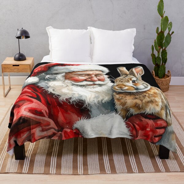 Item preview, Santa Claus and Wild Hare Watercolor designed and sold by Litely.