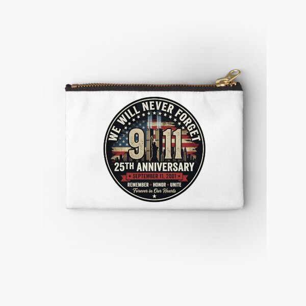 Item preview, We Will Never Forget 25th Anniversary 911 Twin Towers NYC Skyline Patriotic Memorial Seal    designed and sold by raedattia.