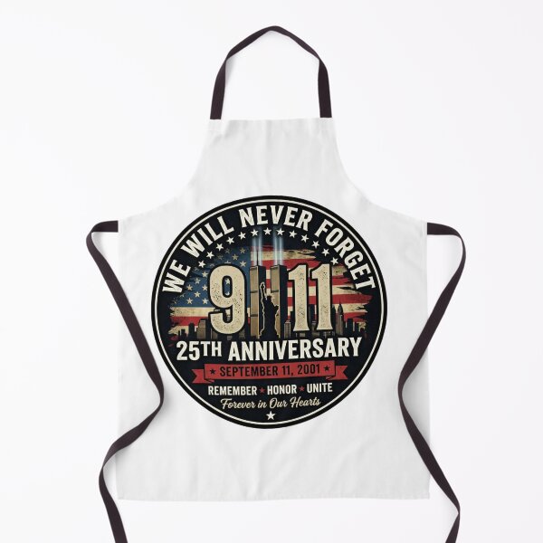 Item preview, We Will Never Forget 25th Anniversary 911 Twin Towers NYC Skyline Patriotic Memorial Seal designed and sold by raedattia.