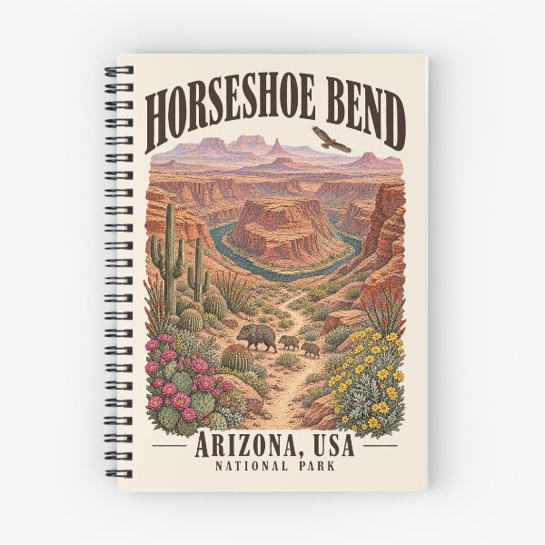 Item preview, Horseshoe Bend, Arizona, USA [Vintage Illustration] designed and sold by elektronen.