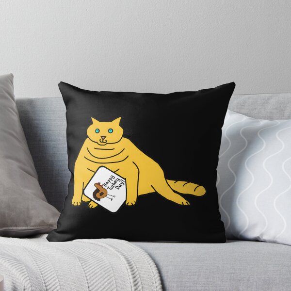 Item preview, Chubby Cat Illustration with Thanksgiving Greetings and Autumn Vibes designed and sold by GoddessofAnubis.