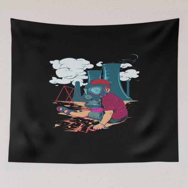 Item preview, Child Gas Mask Industrial Pollution Playground Art designed and sold by Gaston  Swaniawski.