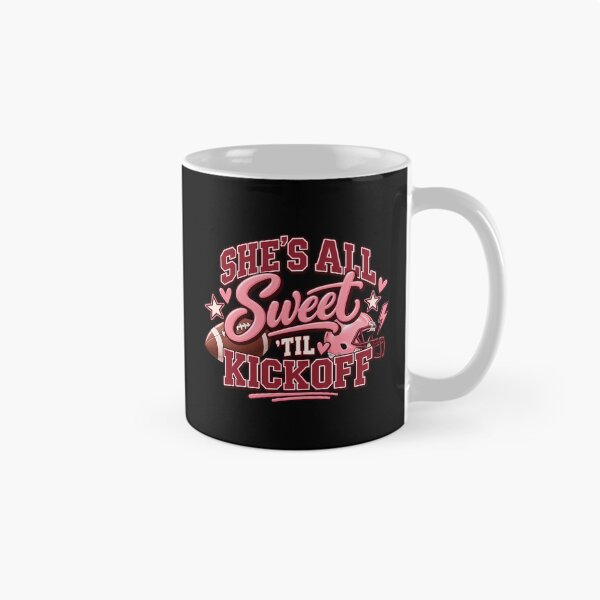 Item preview, Shes All Sweet Til Kickoff  Funny Girly Football designed and sold by GeorgiWalter.