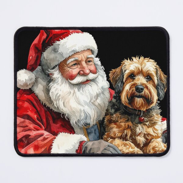 Item preview, Santa Claus Scruffy Terrier Dog Watercolor designed and sold by Litely.