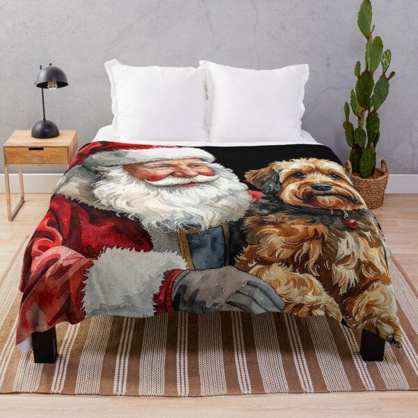 Item preview, Santa Claus Scruffy Terrier Dog Watercolor designed and sold by Litely.