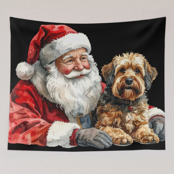 Item preview, Santa Claus Scruffy Terrier Dog Watercolor designed and sold by Litely.