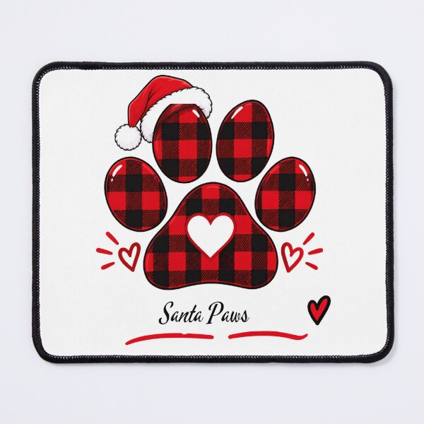 Item preview, Santa Paws Christmas Dog Paw Buffalo Plaid designed and sold by Kenzie & Co.