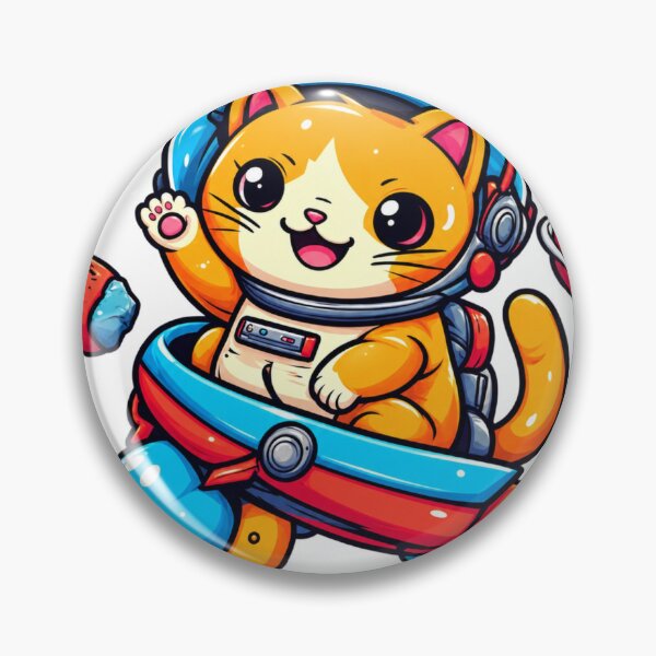 Item preview, Cute Orange Cat Astronaut Riding a Rocket – Kawaii Space Adventure designed and sold by RED-BUBBLE131.