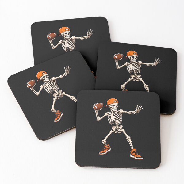 Item preview, Funny Skeleton Playing Football Halloween Sports Fan designed and sold by khdmalakarak.