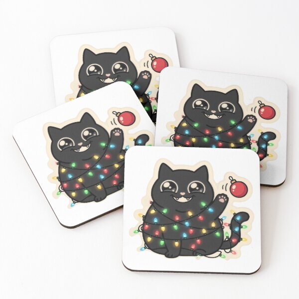 Item preview, Christmas Lights Cat Festive With Issues designed and sold by Keizoku Studio.