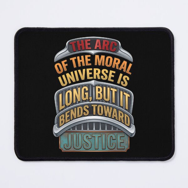 Item preview, Metallic Typography Moral Universe Justice Shield Quote Poster designed and sold by AbdullahiStinne.