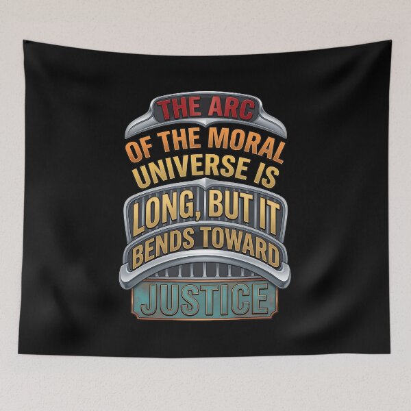 Item preview, Metallic Typography Moral Universe Justice Shield Quote Poster designed and sold by AbdullahiStinne.