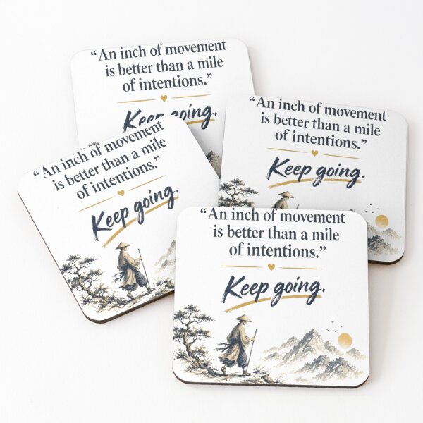 Item preview, An Inch of Movement – Keep Going Motivational Quote designed and sold by DesignerThreads.