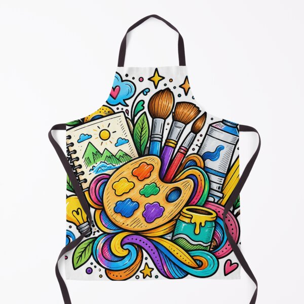Aperçu de l'œuvre Artiste aux gribouillages colorés – Fournitures d'art créatif et passionné de peinture créée et vendue par GenZ Doodle.