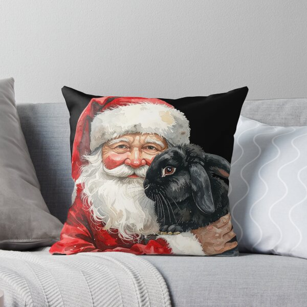 Item preview, Santa Claus Black Lop Rabbit Watercolor designed and sold by Litely.