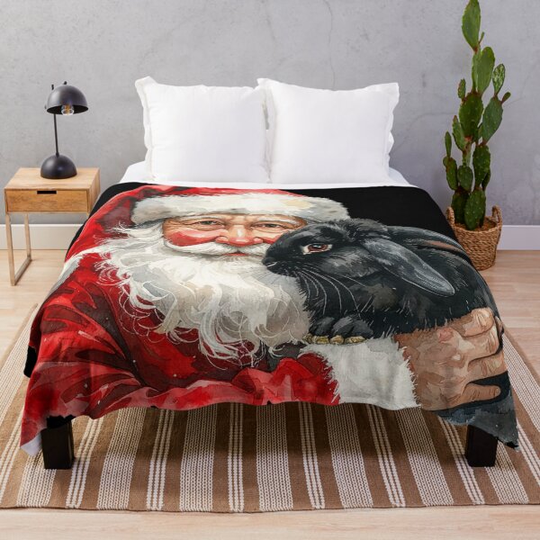 Item preview, Santa Claus Black Lop Rabbit Watercolor designed and sold by Litely.