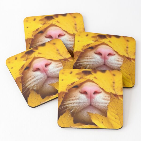Item preview, Cute Kitten Nose In Fall Leaves designed and sold by iamdesigns14.