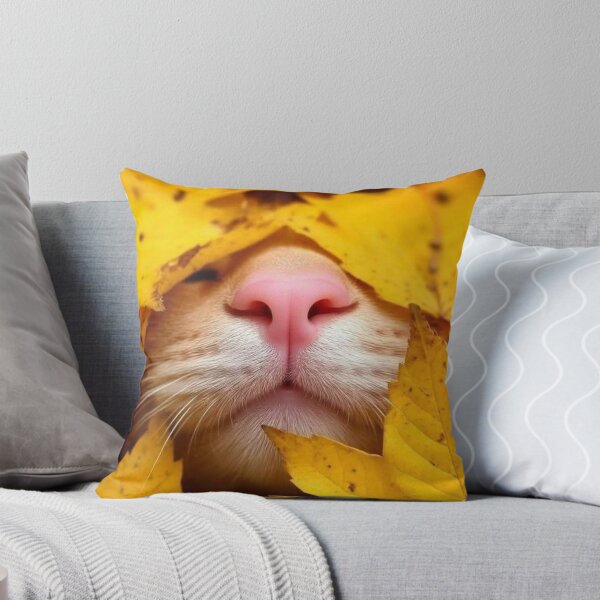 Item preview, Cute Kitten Nose In Fall Leaves designed and sold by iamdesigns14.