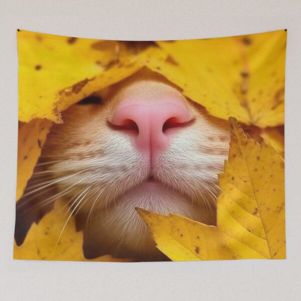 Item preview, Cute Kitten Nose In Fall Leaves designed and sold by iamdesigns14.
