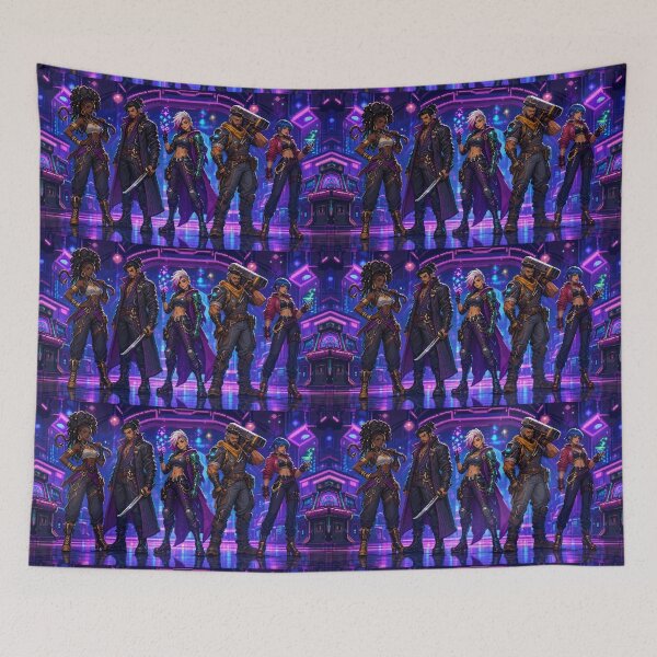 Item preview, Neon Cyberpunk Warriors Pixel Art designed and sold by EchoWave11.