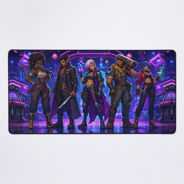 Item preview, Neon Cyberpunk Warriors Pixel Art designed and sold by EchoWave11.