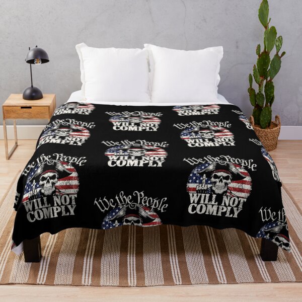 Item preview, We The People Will Not Comply Patriot Skull Distressed Flag Design designed and sold by lionSutuShop.