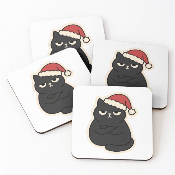 Item preview, Santa Hat Cat Seasonally Unimpressed designed and sold by Keizoku Studio.