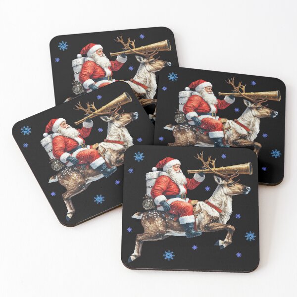 Item preview, Santa Riding Reindeer Telescope Christmas designed and sold by Litely.