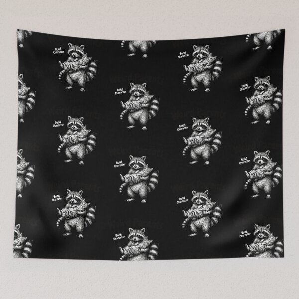 Item preview, Weird Parents Build Character Raccoon Holding Cat Funny Meme Design designed and sold by lionSutuShop.