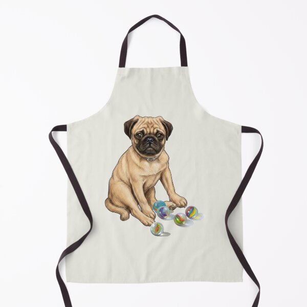 Item preview, PUG Dog with Marbles Illustration designed and sold by JoyfulWhimsy.