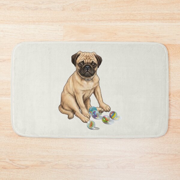 Item preview, PUG Dog with Marbles Illustration designed and sold by JoyfulWhimsy.