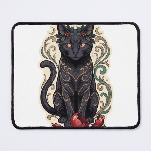 Item preview, Holly Black Cat Seasonally Unimpressed designed and sold by Keizoku Studio.