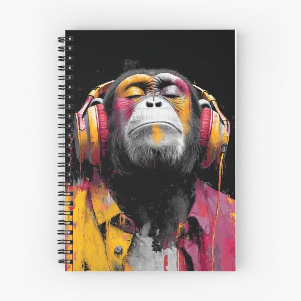 Item preview, Colorful Dj Monkey Thinker Painting With Headphones Vibrant Music Art designed and sold by GrinGalore.