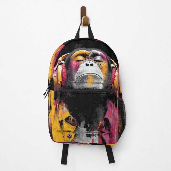 Item preview, Colorful Dj Monkey Thinker Painting With Headphones Vibrant Music Art designed and sold by GrinGalore.