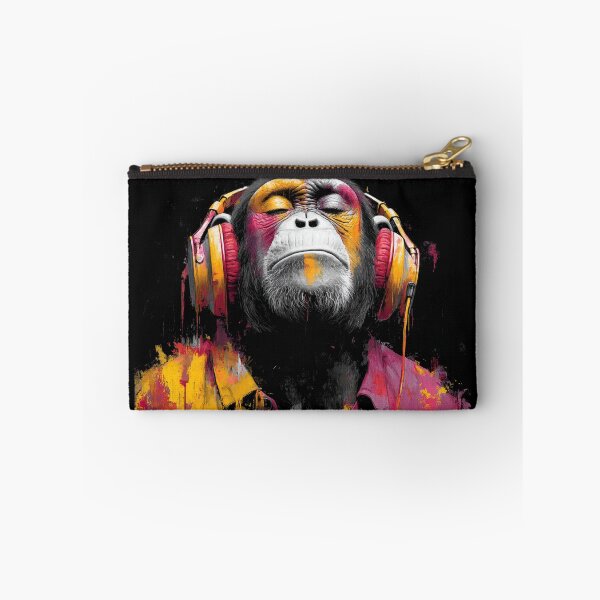 Item preview, Colorful Dj Monkey Thinker Painting With Headphones Vibrant Music Art designed and sold by GrinGalore.
