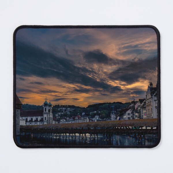 Item preview, Evening Magic over Lucerne Skyline Poster designed and sold by dkl4u.