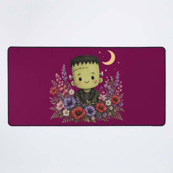 Item preview, Cute Frankenstein Monster with Wildflower Garden Graphics designed and sold by PrintSpire Studios.