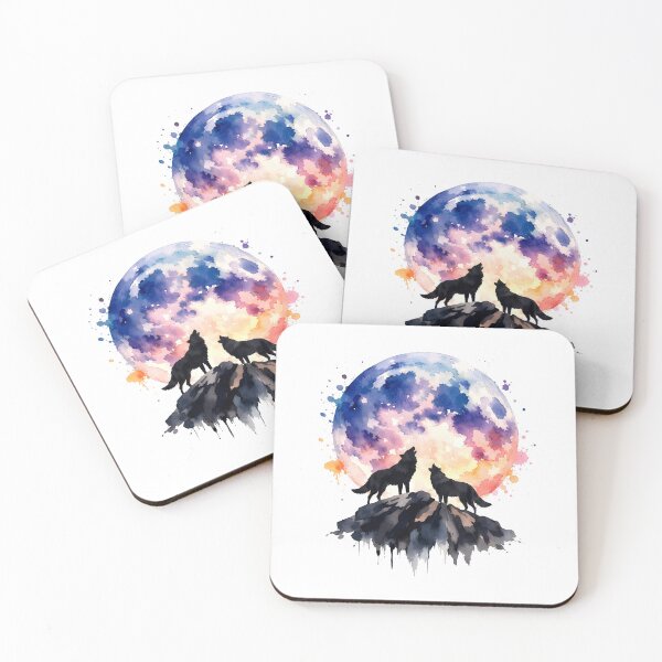 Item preview,  Watercolor Wolves and the Full Moon  designed and sold by silviaol.