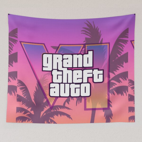 Item preview, Tropical Palm Sunset Roman Numeral Vector - Synthwave Coast Graphic Poster designed and sold by Billy Morfo™.