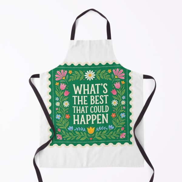 Item preview, Whats The Best That Could Happen Botanical Postage Stamp Folk Art Mental Health Quote    designed and sold by raedattia.