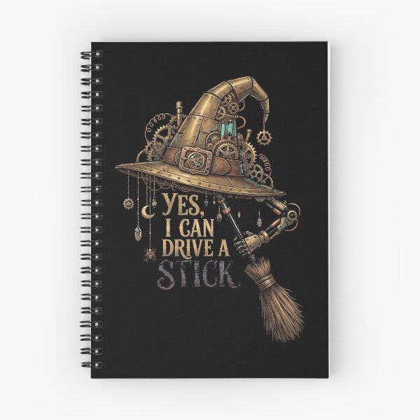 Item preview, Steampunk Witch Yes I Can Drive a Stick Retro Halloween Design designed and sold by ArcaneArtistry.