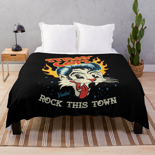 Item preview, Stray Cats Rockabilly Cat Flames "Rock This Town" designed and sold by CarolinaFeil.