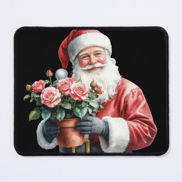 Item preview, Santa Claus Holding Pink Roses Flowers designed and sold by Litely.