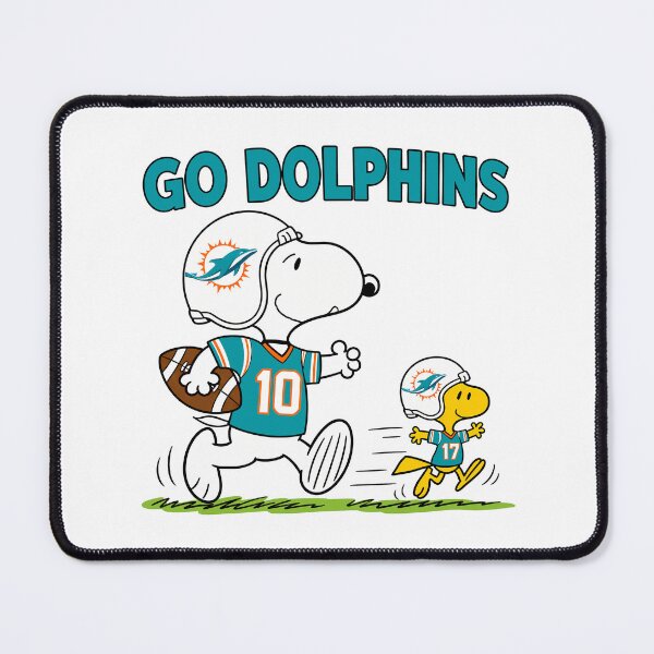 Item preview, Snoopy & Woodstock Miami Dolphins Football Retro F343 designed and sold by GLUVY-THEME.
