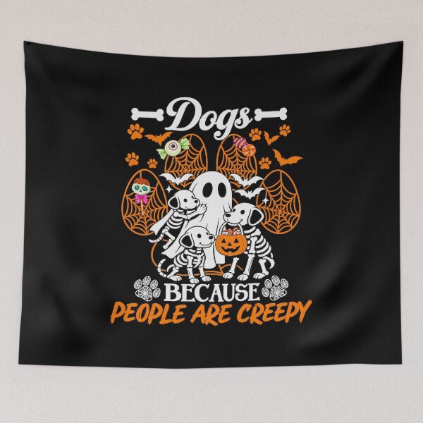 Item preview, Dogs Because People Are Creepy – Spooky Skeleton Dog Halloween Design designed and sold by Chaostique.