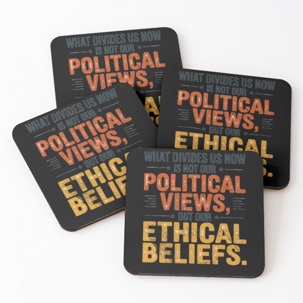 Item preview, Ethical Beliefs Not Political Views Meaningful Activist Typography Design designed and sold by lionSutuShop.