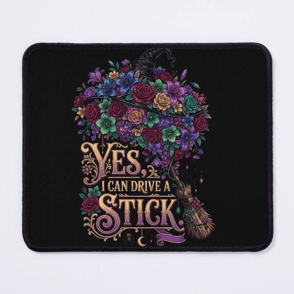 Item preview, Yes, I Can Drive a Stick Floral Witch Halloween Design designed and sold by ArcaneArtistry.