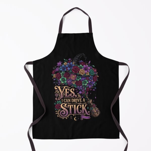 Item preview, Yes, I Can Drive a Stick Floral Witch Halloween Design designed and sold by ArcaneArtistry.
