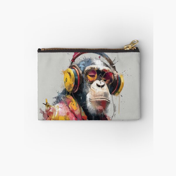 Item preview, Dj Monkey Painting With Sunglasses and Headphones Watercolor Art Print designed and sold by GrinGalore.